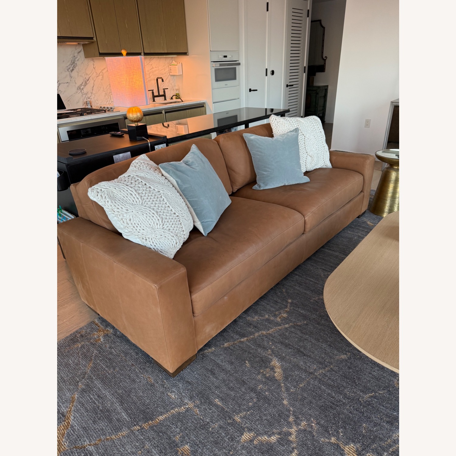 RH 8ft Italian Cavallino Leather Maxwell Sofa - image-3