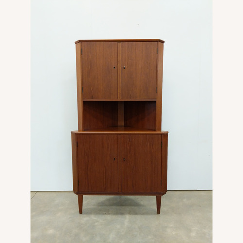 Used Vintage Danish Modern Teak Corner Cabinet for sale on AptDeco