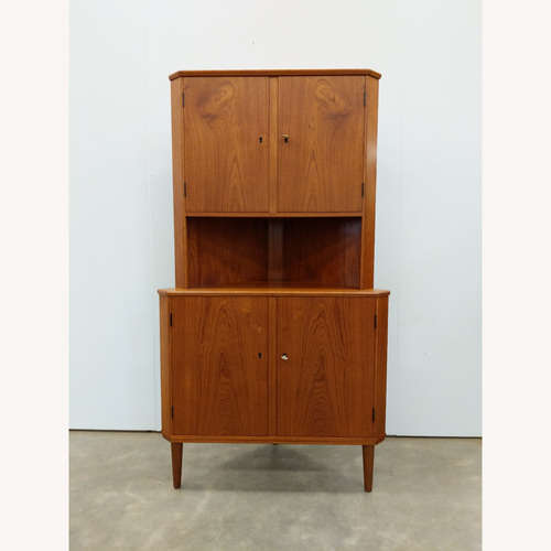 Used Vintage Danish Modern Teak Corner Cabinet for sale on AptDeco