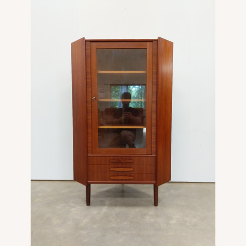 Used Vintage Danish Modern Teak Corner Cabinet for sale on AptDeco