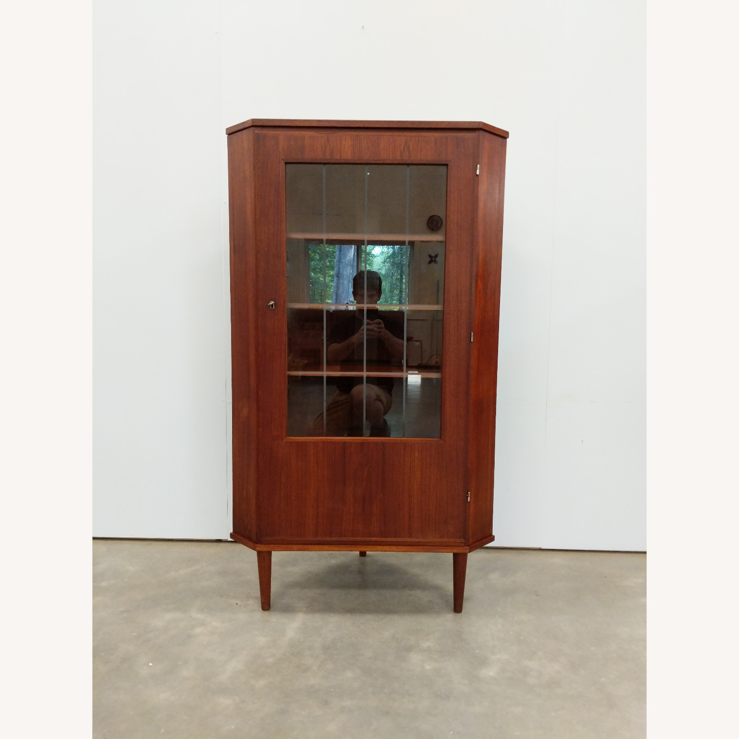 Vintage Danish Modern Teak Corner Cabinet - image-1