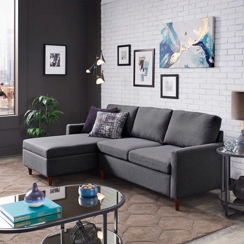Used Wayfair Comfy Gray Couch With Ottoman  for sale on AptDeco