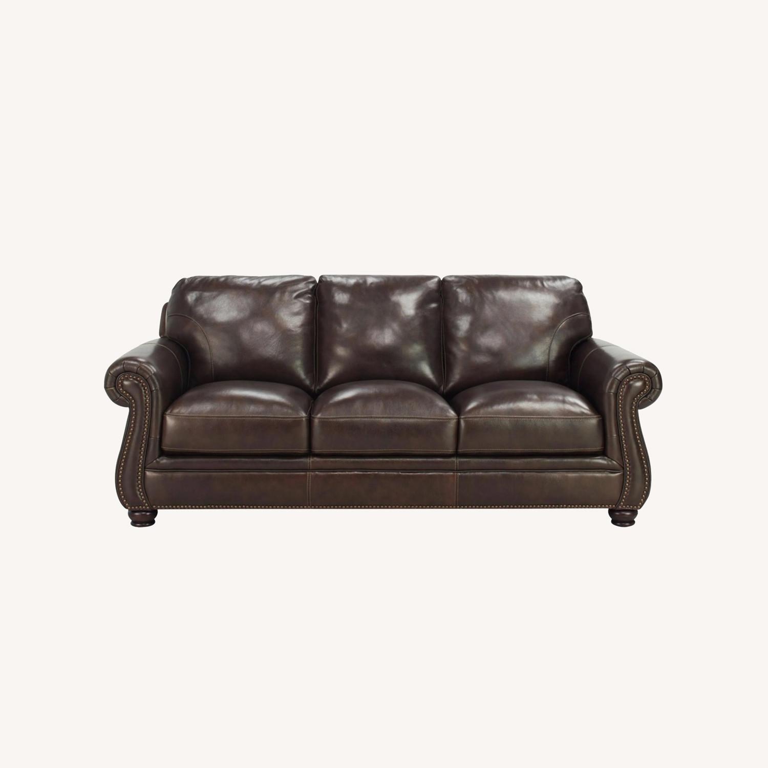 Raymour & Flanigan Alistair Leather Couch - image-0