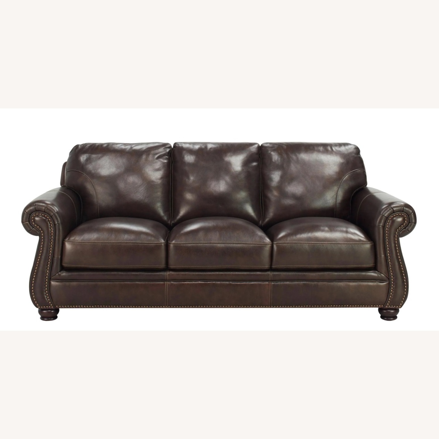Raymour & Flanigan Alistair Leather Couch - image-1