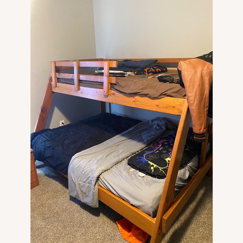 Used Antique Oak Twin Over Full Bunk Bed for sale on AptDeco