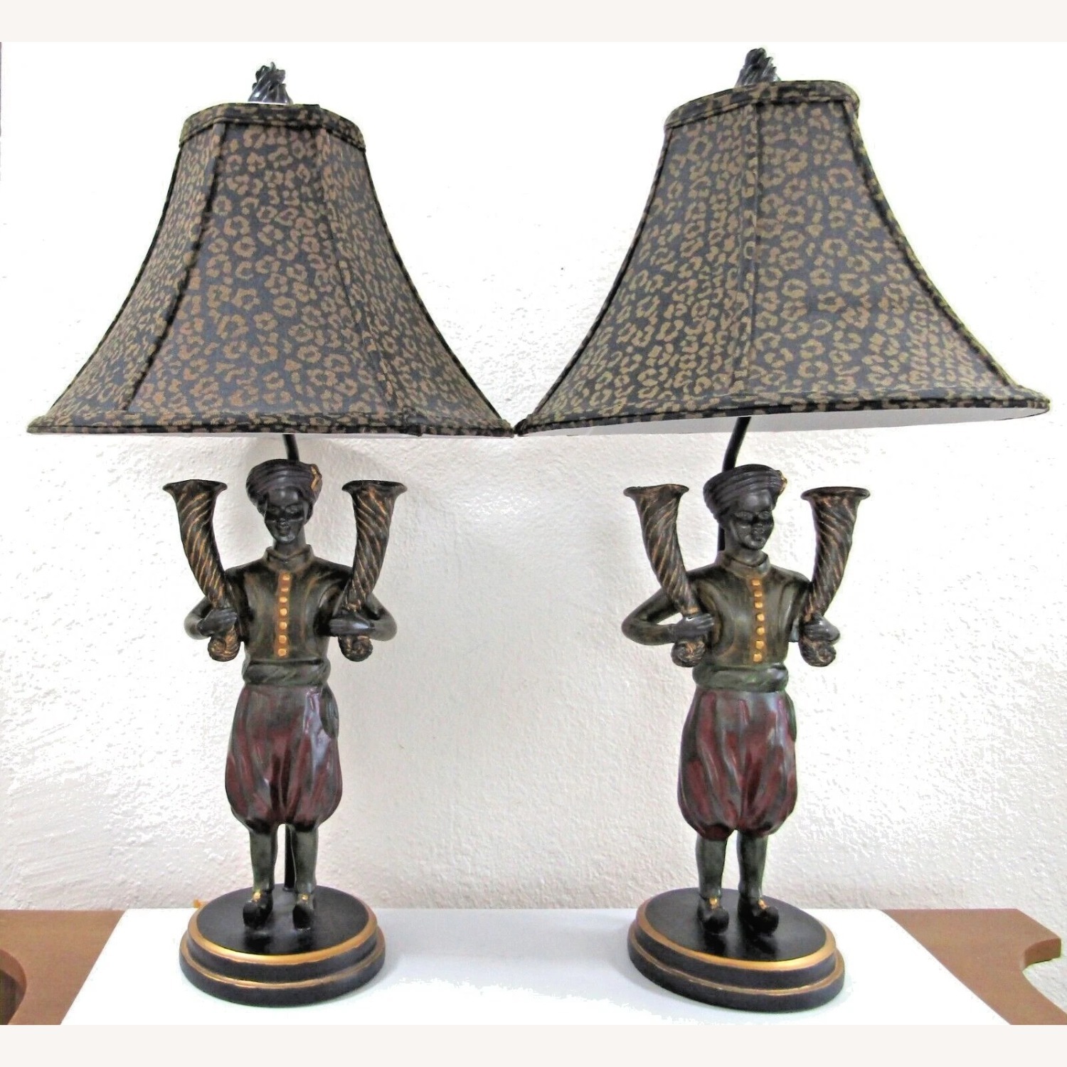 Pair Blackamoor Sculpture Table Lamps - image-1
