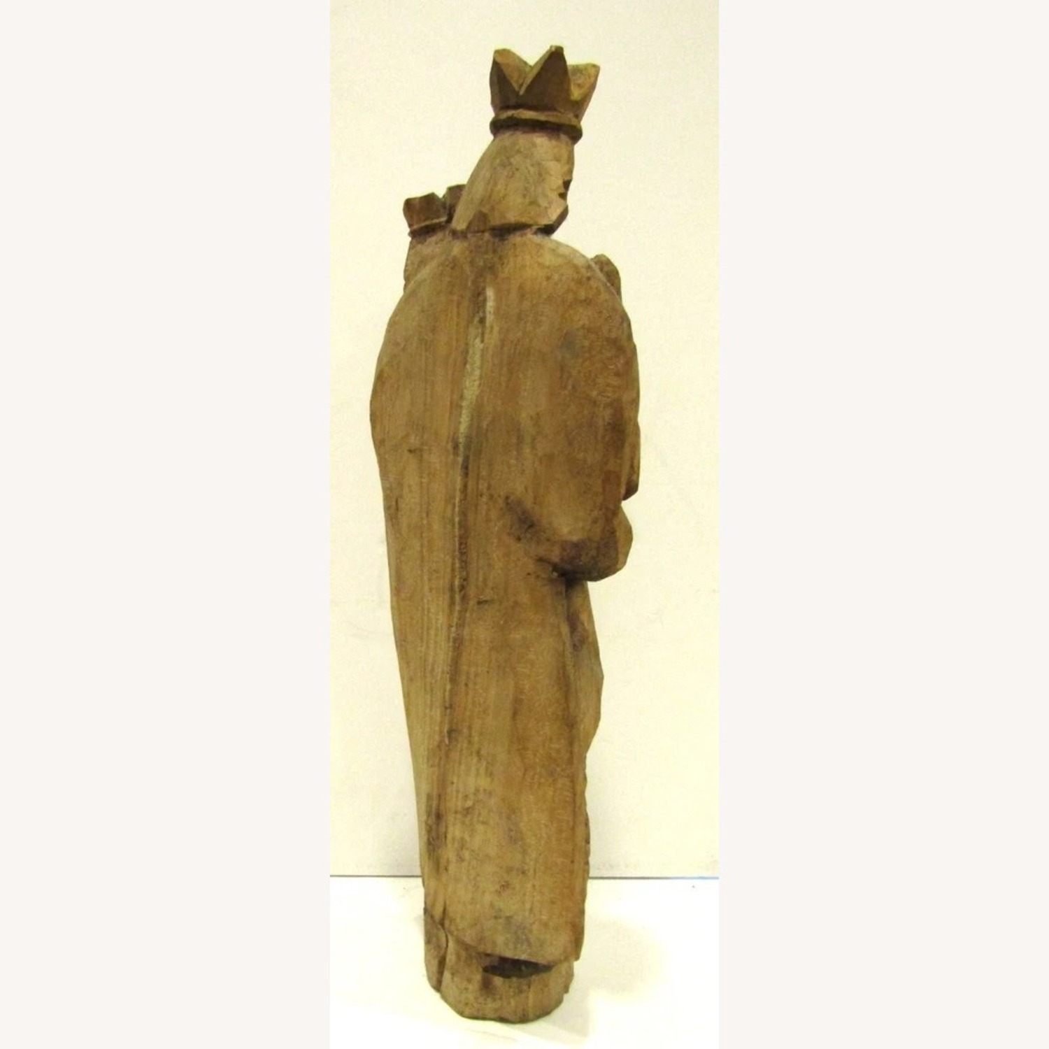 18th Century Carved Wood Madonna and Child Statue - AptDeco
