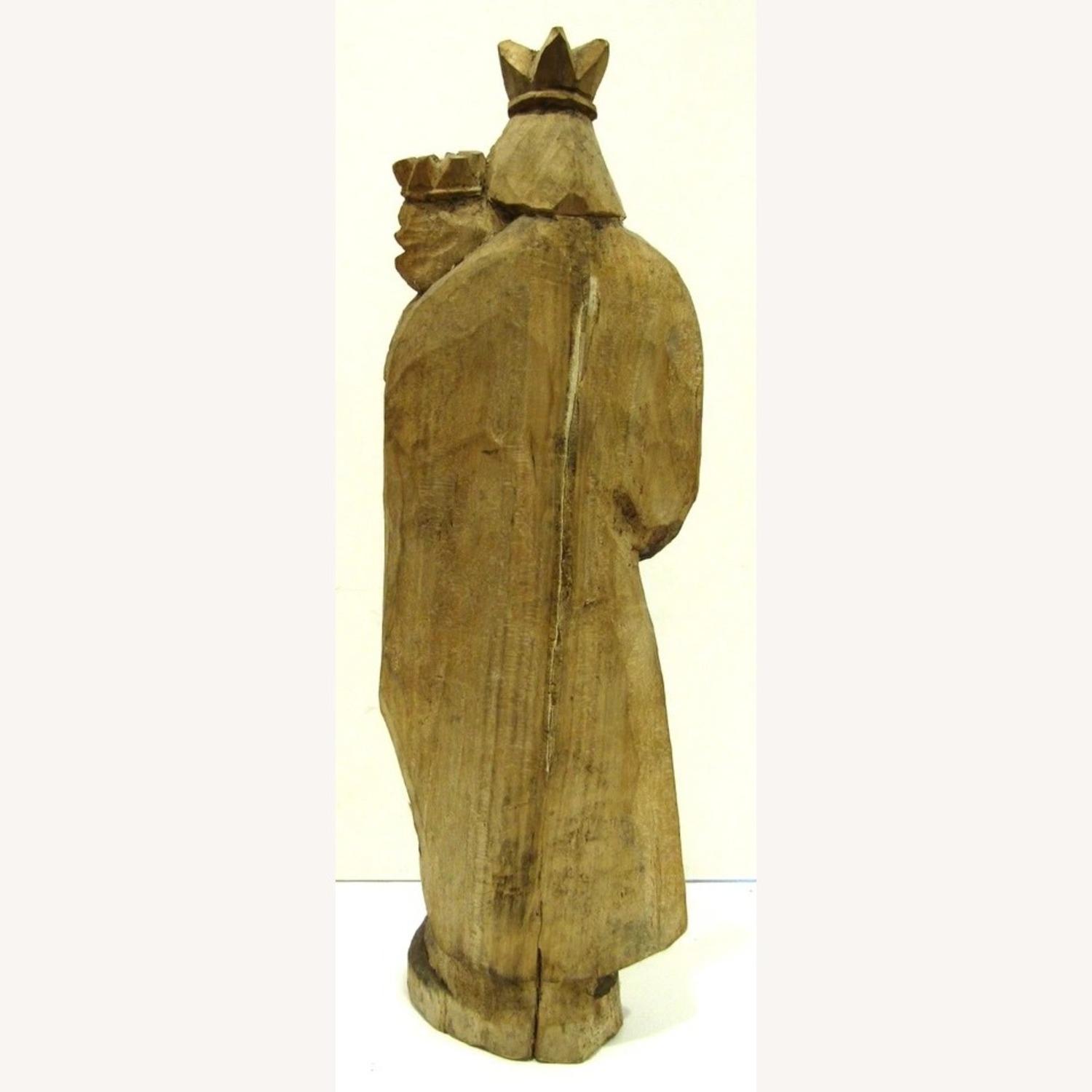 18th Century Carved Wood Madonna and Child Statue - AptDeco
