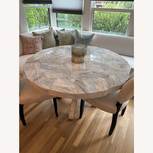 Used Arhaus Petra Marble Dining Table  for sale on AptDeco