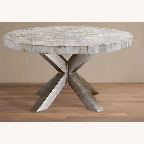 Used Arhaus Petra Marble Dining Table  for sale on AptDeco