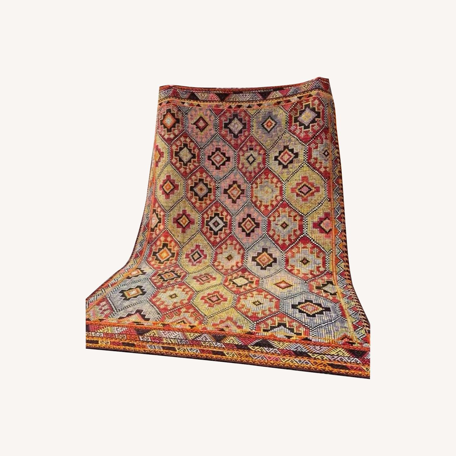 1930S Rustic Cecim Kilim Rug Terracotta/Olive - image-0