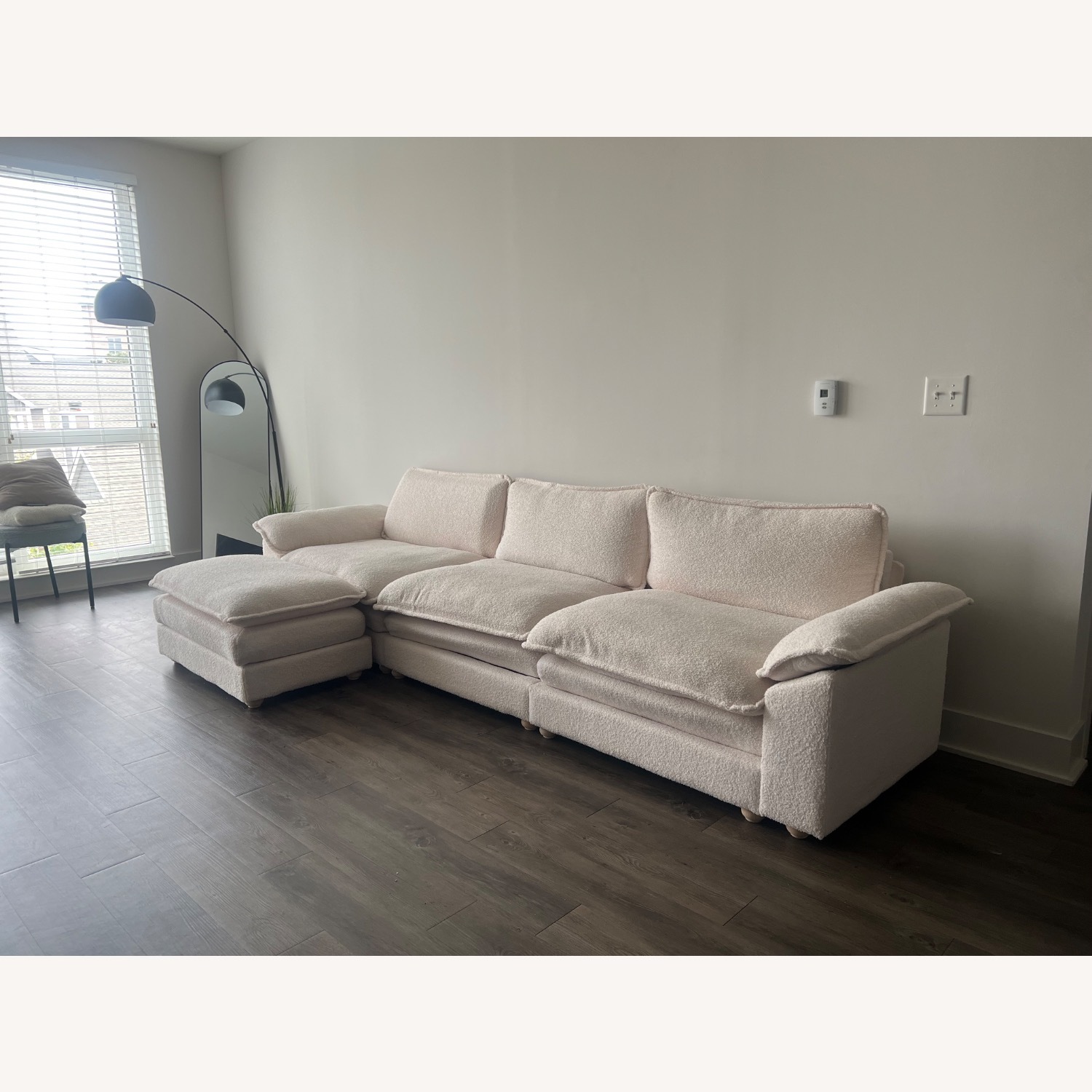 White Boucle Sofa - image-2