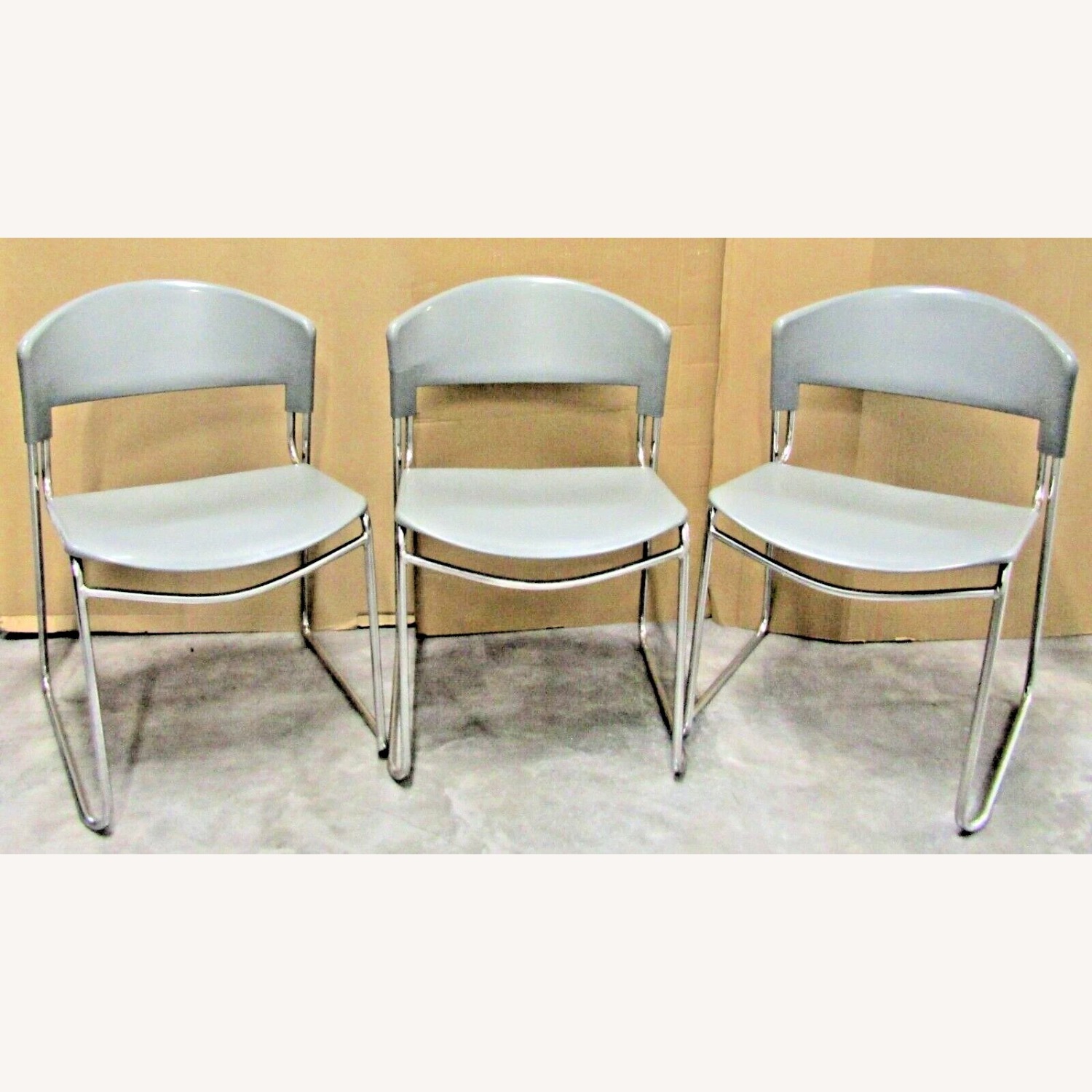 Postmodern 3 Grey Chairs Paolo Favaretto Assisa - image-1