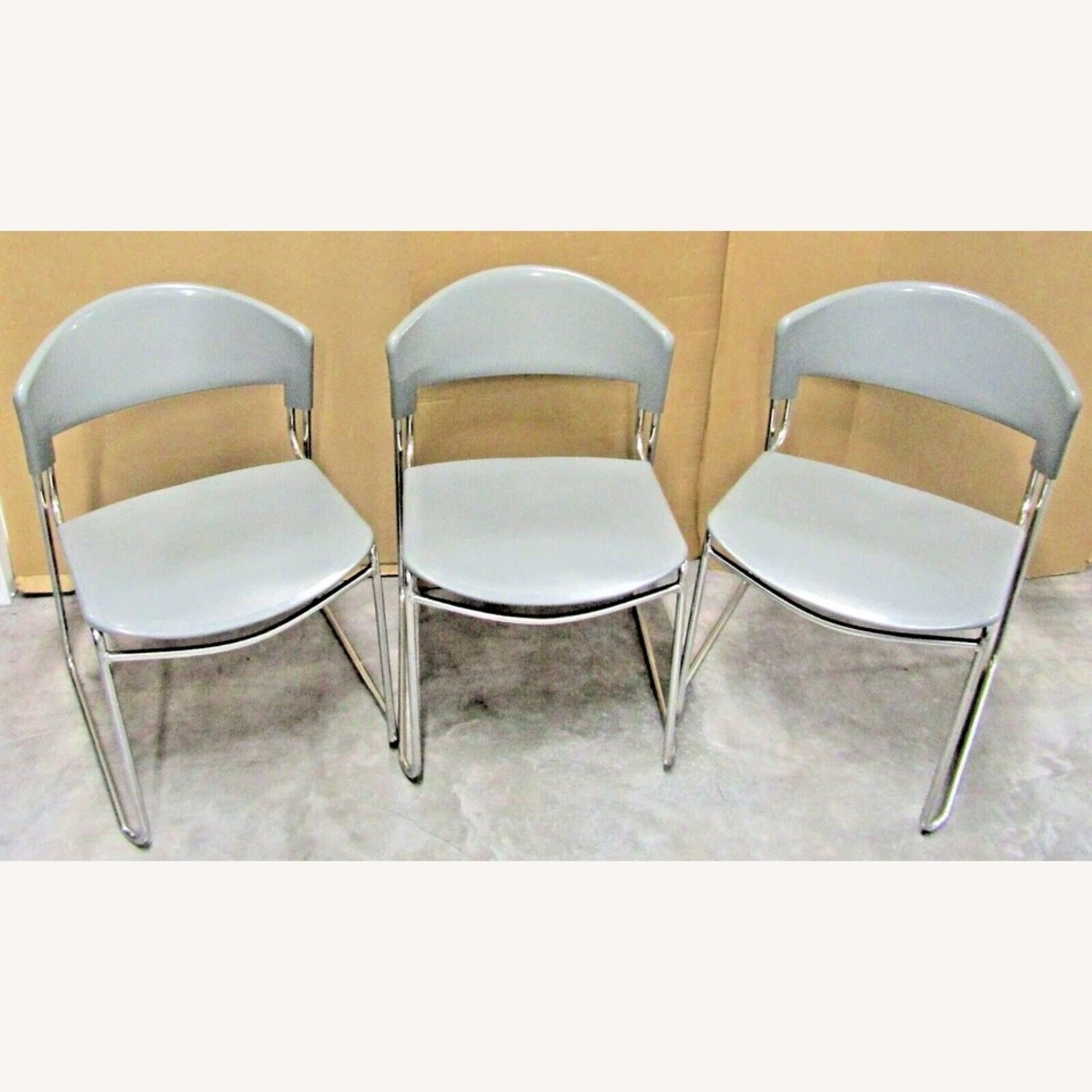 Postmodern 3 Grey Chairs Paolo Favaretto Assisa - image-2