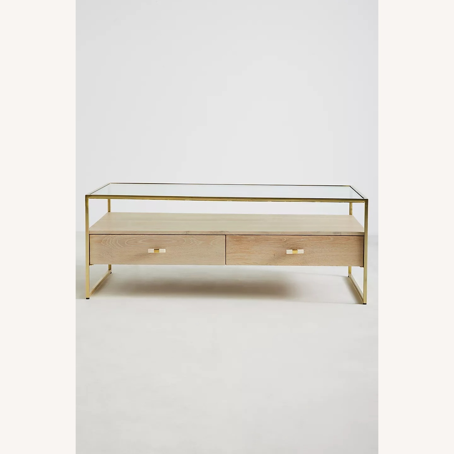 Anthropologie Framed Brass Coffee Table - image-4