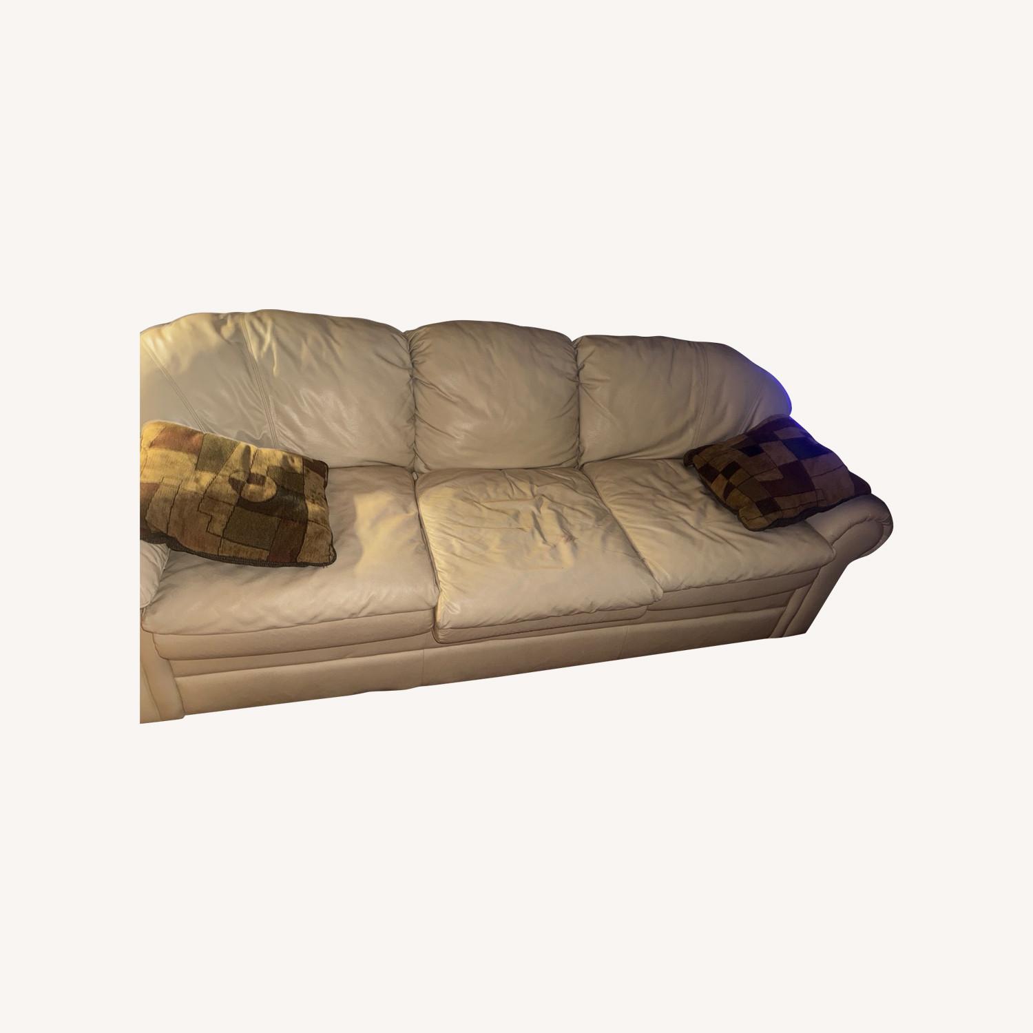 Tan Leather Sofa 3 Seats - image-0