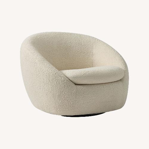 Used West Elm Cozy Swivel Ivory Chair  for sale on AptDeco