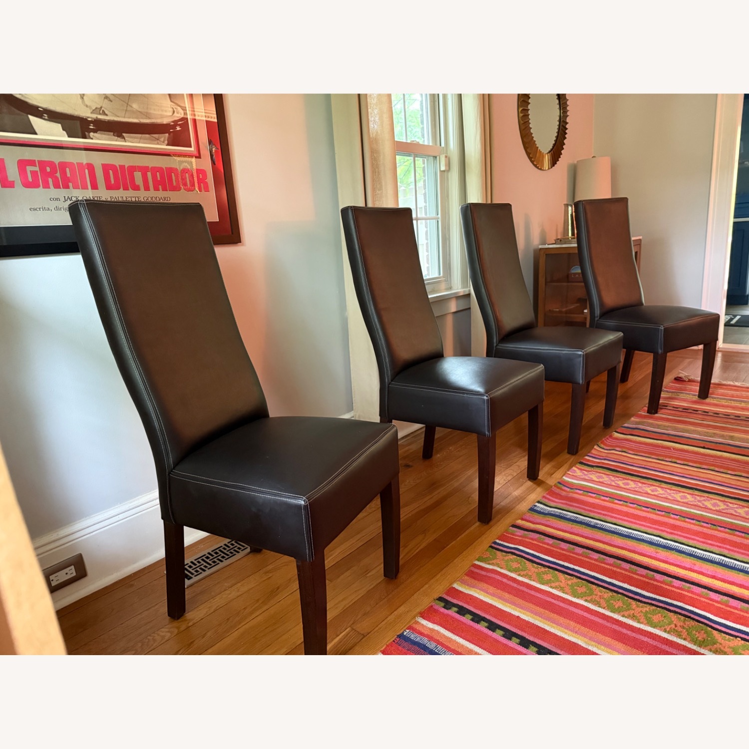 High Back Leather Dinning Chairs - AptDeco