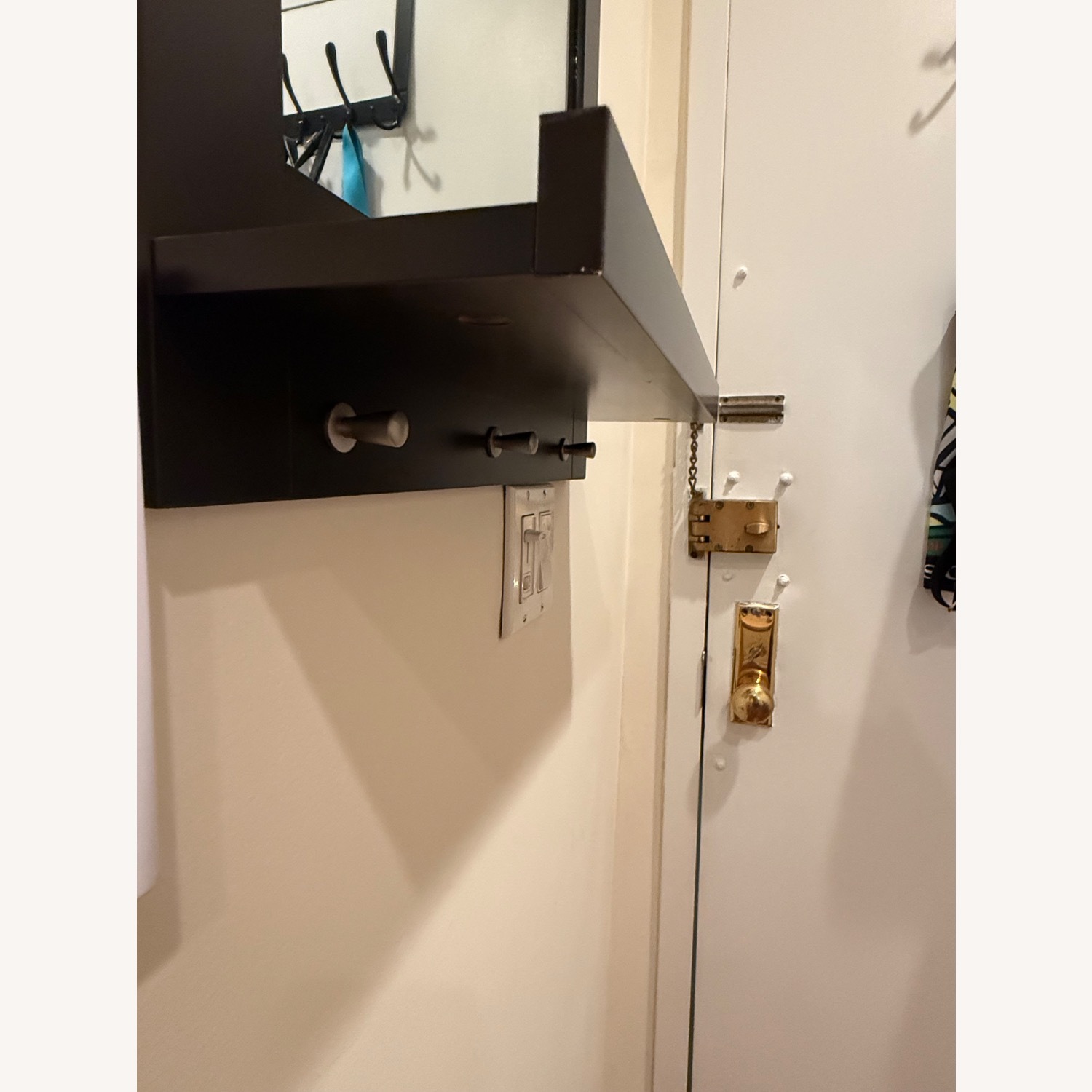 Amazon Artpower Rectangular Wall Mirror w Shelf & Hooks - image-5