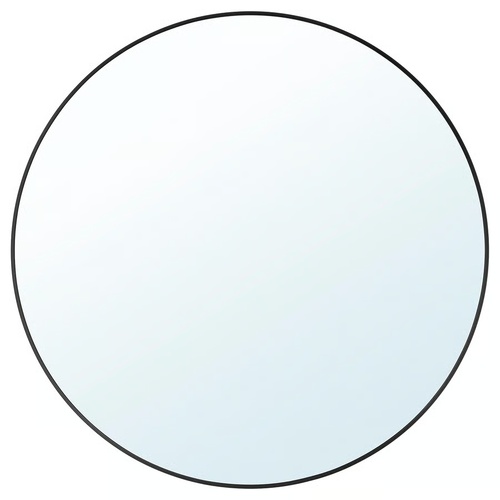 Used LINDBYN Round Wall Mirror Black for sale on AptDeco
