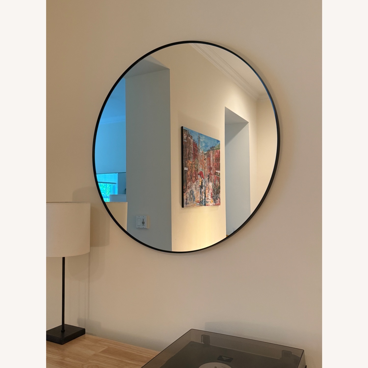 LINDBYN Round Wall Mirror Black - image-2