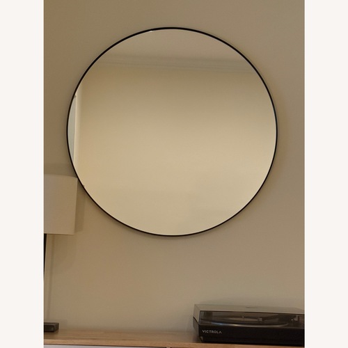 Used LINDBYN Round Wall Mirror Black for sale on AptDeco