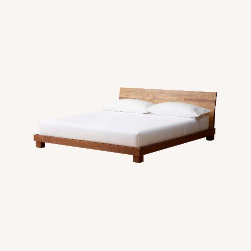 Used CB2 Dondra Teak Queen Size Platform Bed for sale on AptDeco