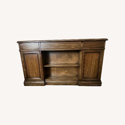 Used Vintage Partner’s Desk Double-Sided with Bookshelf for sale on AptDeco