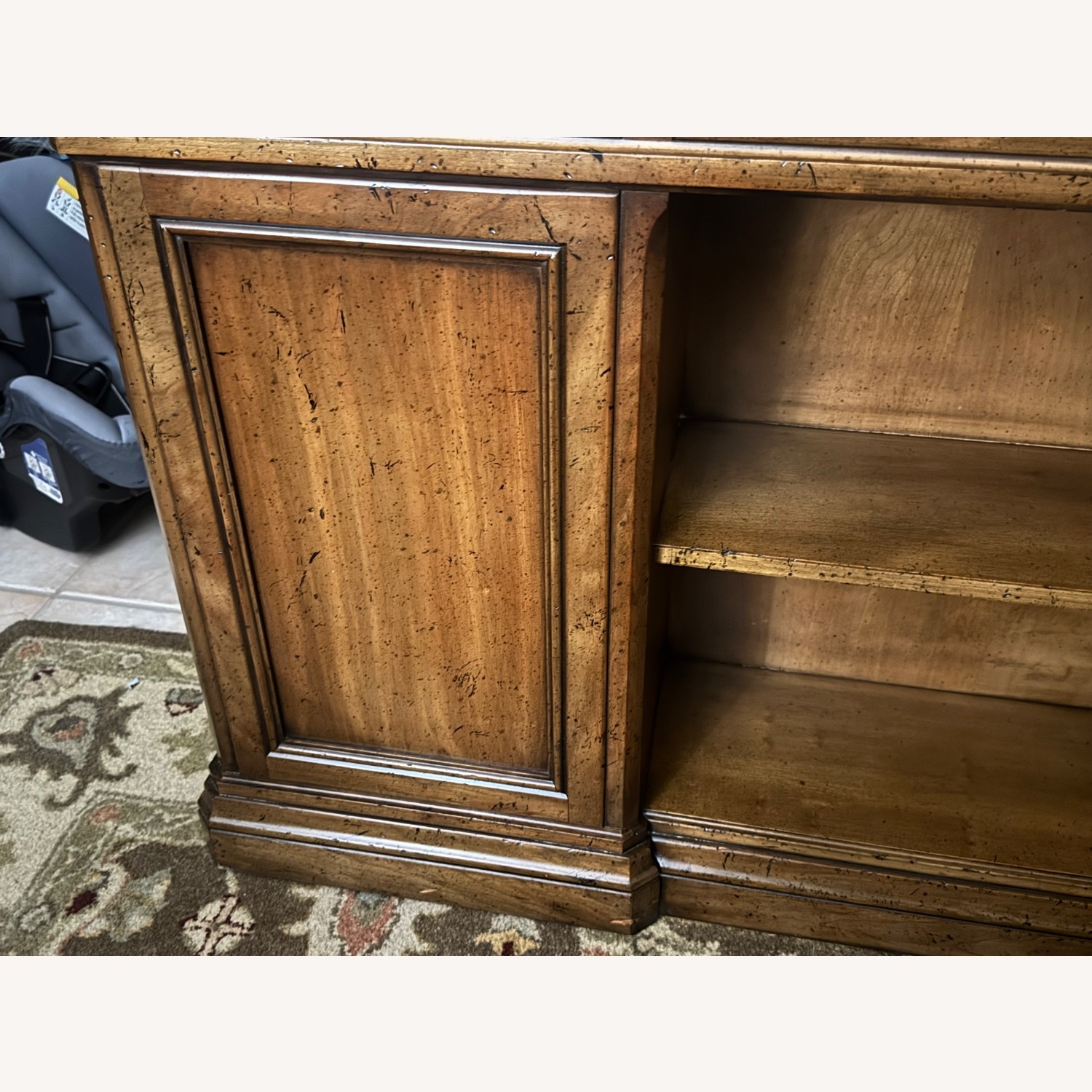 Vintage Partner’s Desk Double-Sided with Bookshelf - image-10