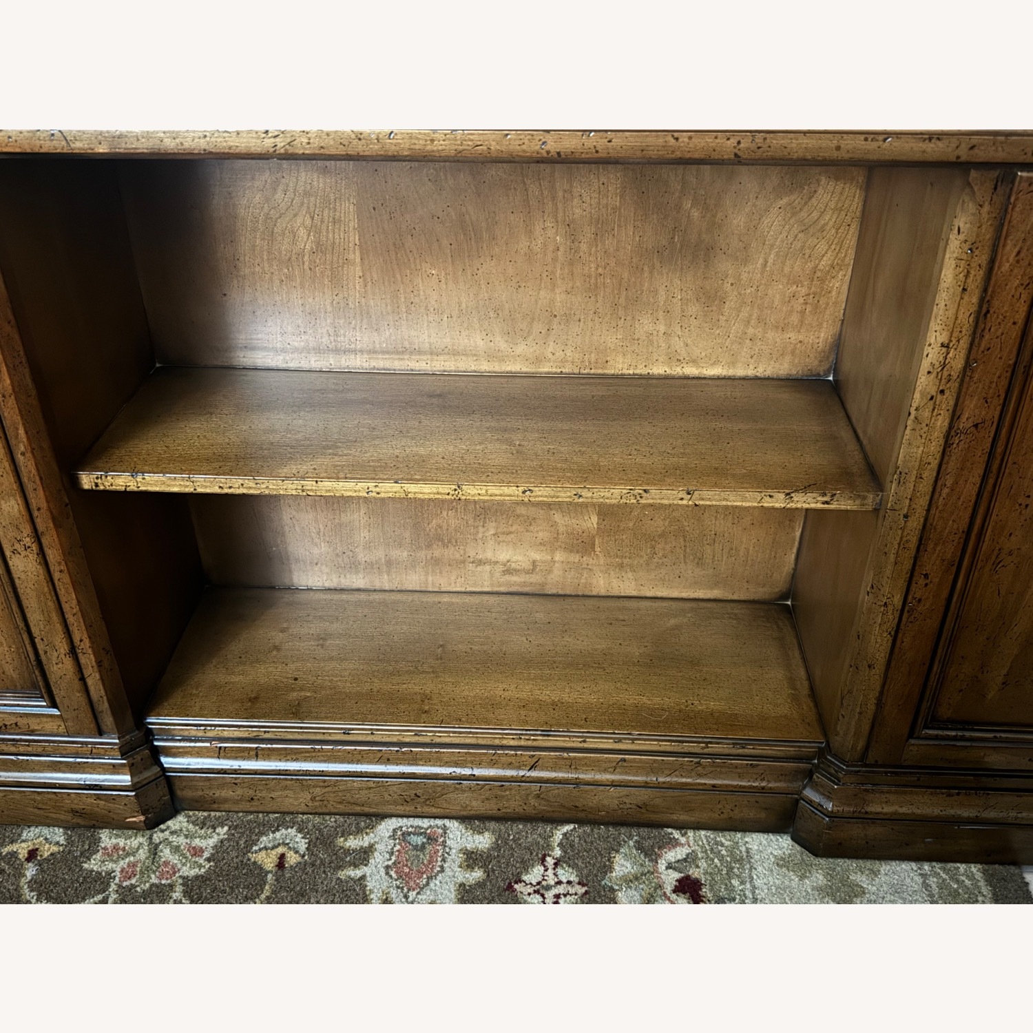 Vintage Partner’s Desk Double-Sided with Bookshelf - image-9