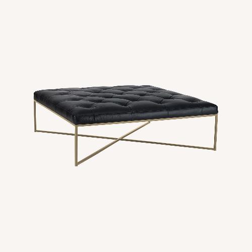 Used Article Tablet 47" Leather Square Ottoman - Charme Black for sale on AptDeco