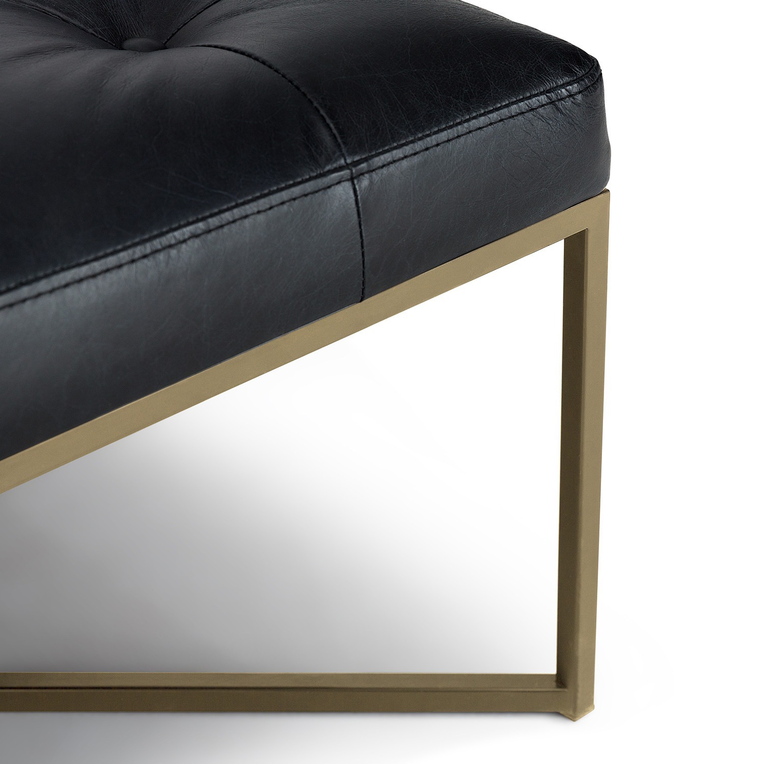 Article Tablet 47" Leather Square Ottoman - Charme Black - image-3