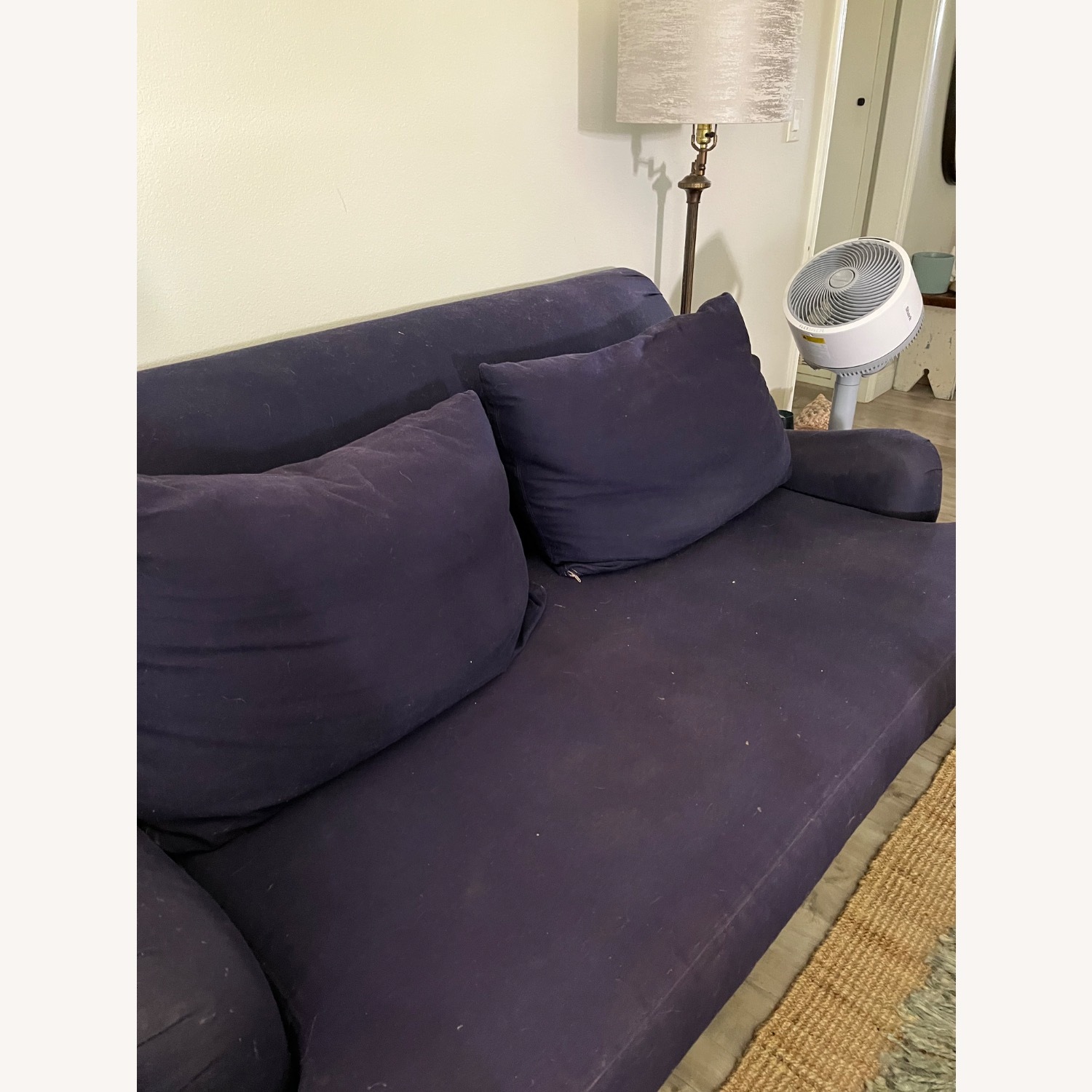 Pottery Barn Carlisle Grand Loveseat in Navy Twill - image-3