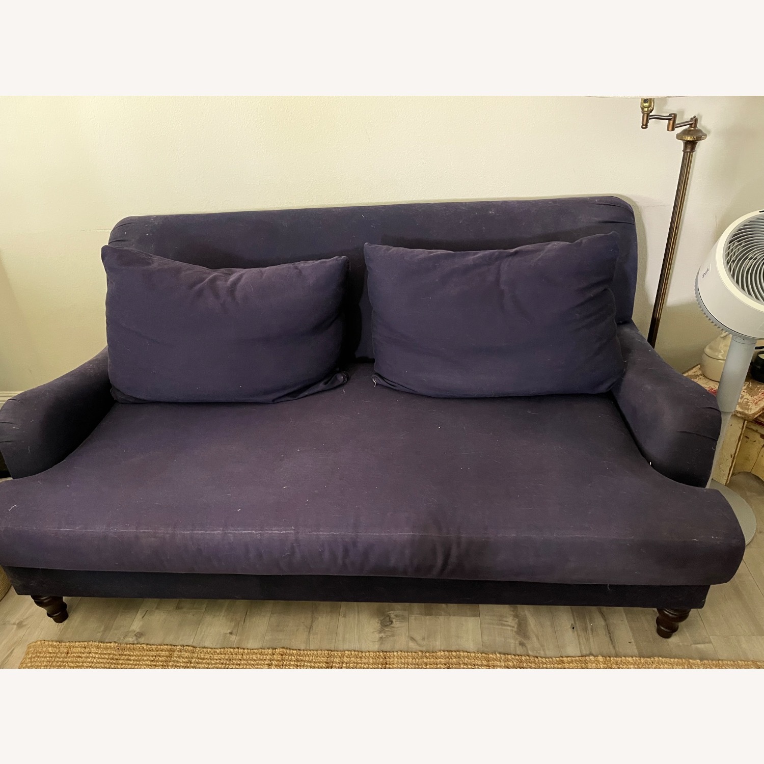 Pottery Barn Carlisle Grand Loveseat in Navy Twill - image-1