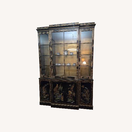 Used Black Lacquered Decorated Breakfront for sale on AptDeco
