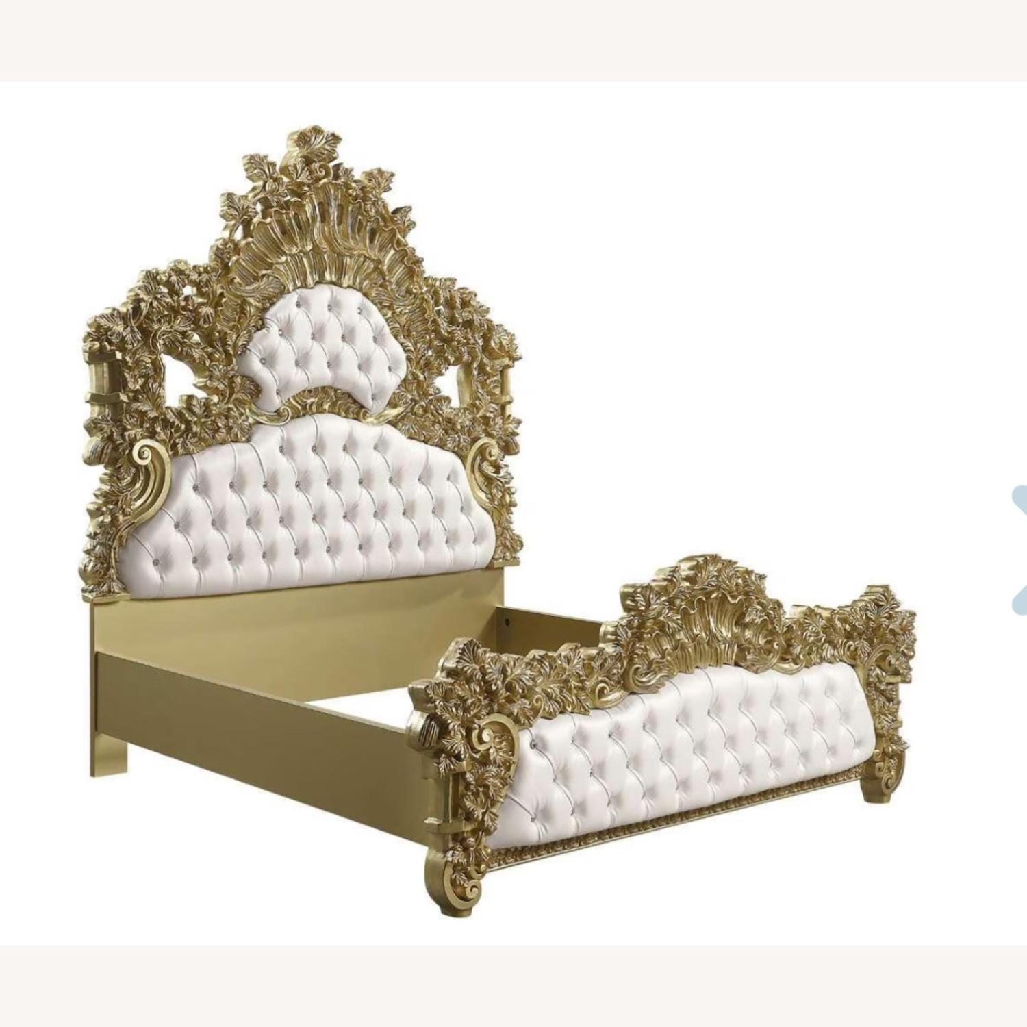 Bernadette Eastern King Bed (White and Gold) - image-7