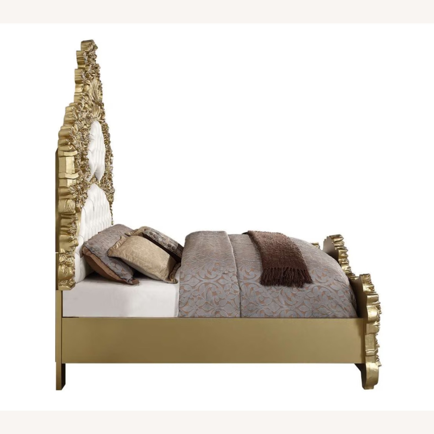 Bernadette Eastern King Bed (White and Gold) - image-3