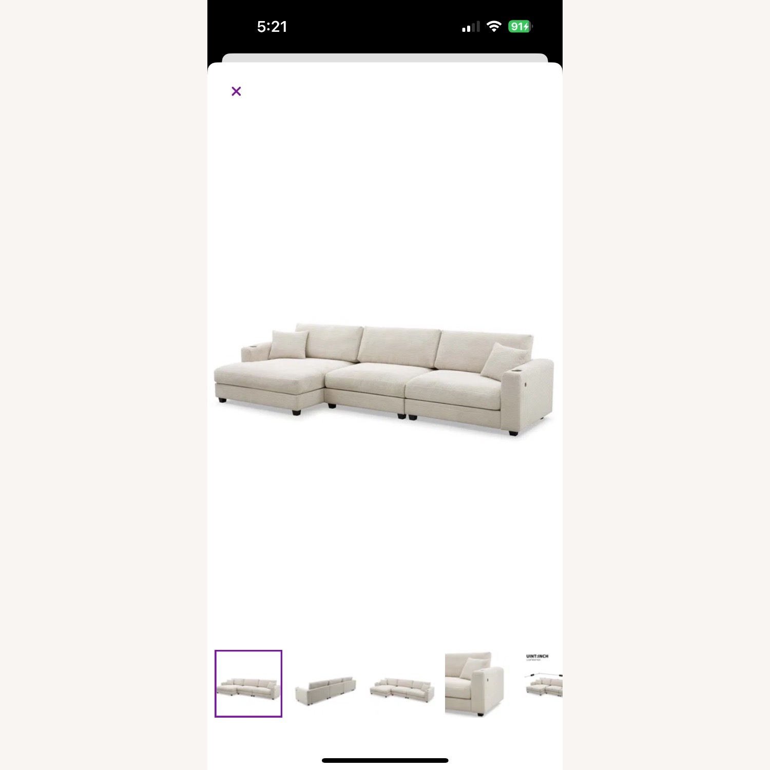 Corduroy Sectional - image-7