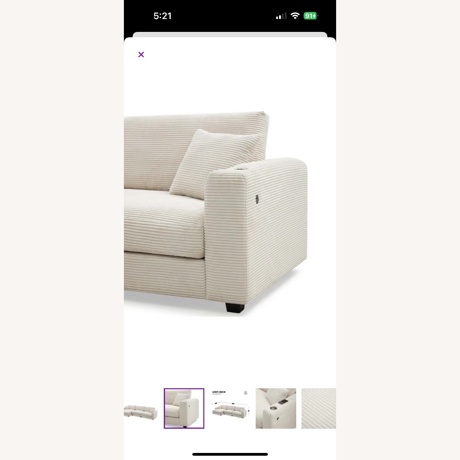 Corduroy Sectional - image-5