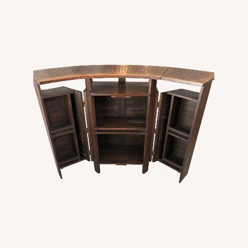 Used Curved Indonesian Teak Wood Bar for sale on AptDeco