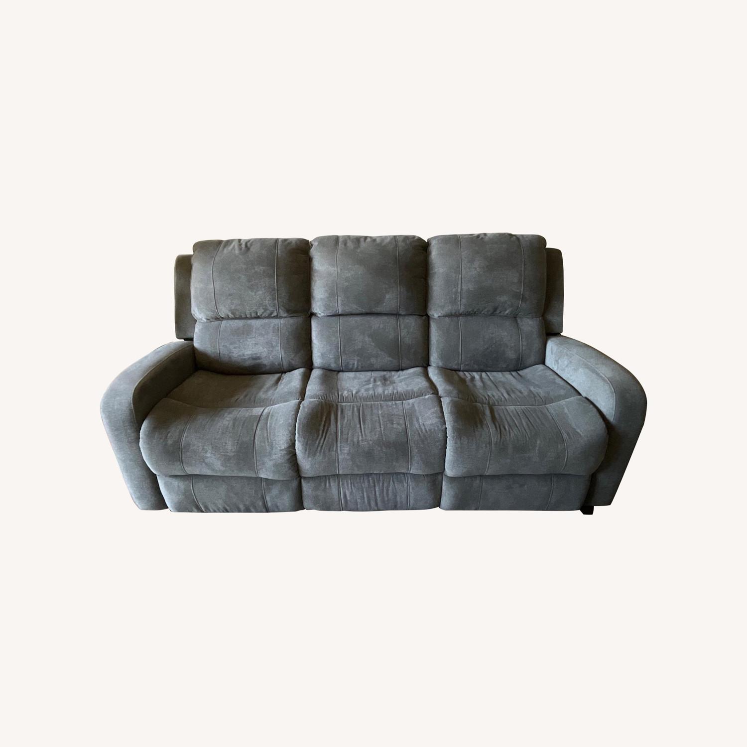 Anton Grey Manual Reclining Sofa - image-0
