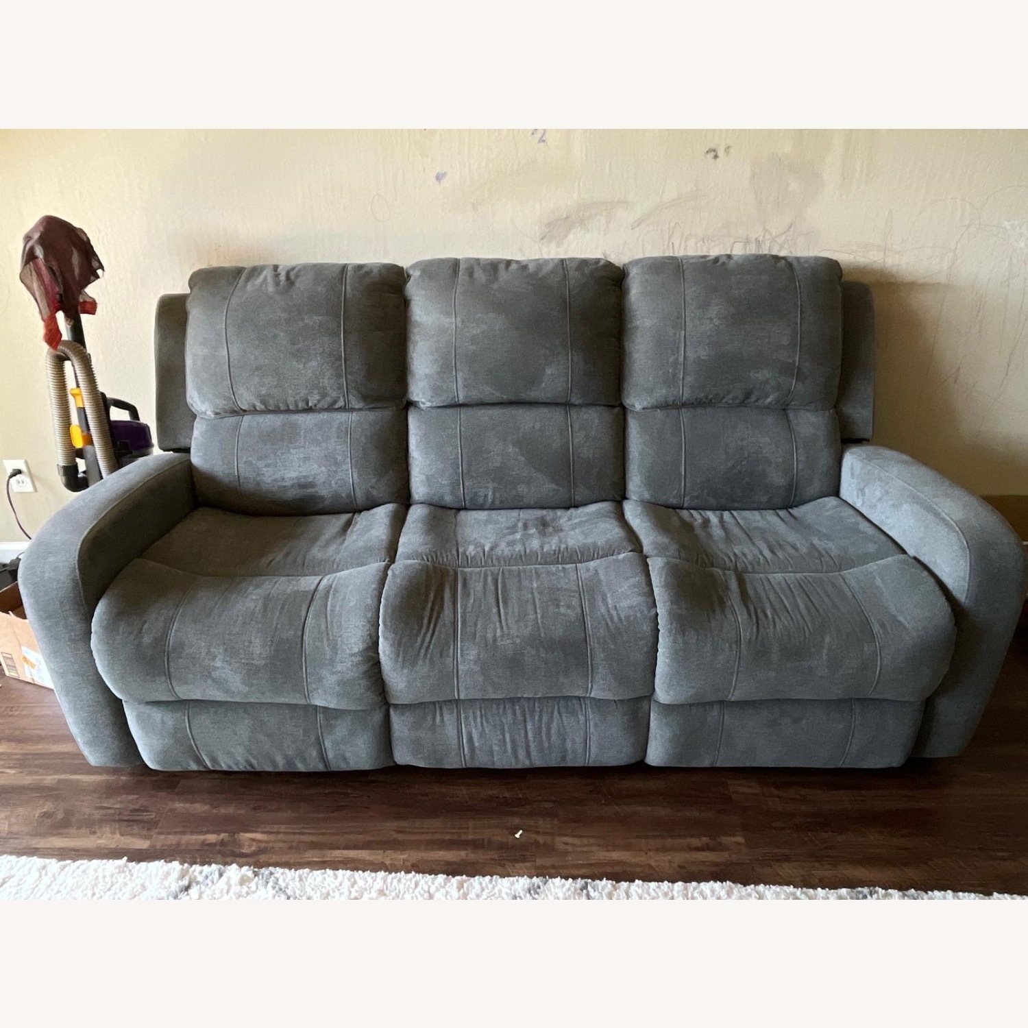 Anton Grey Manual Reclining Sofa - image-1