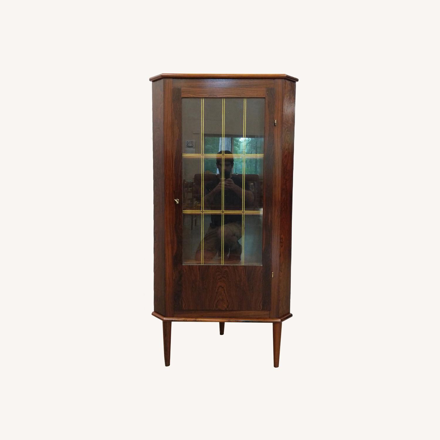 Vintage Danish Modern Rosewood Corner Cabinet - image-0