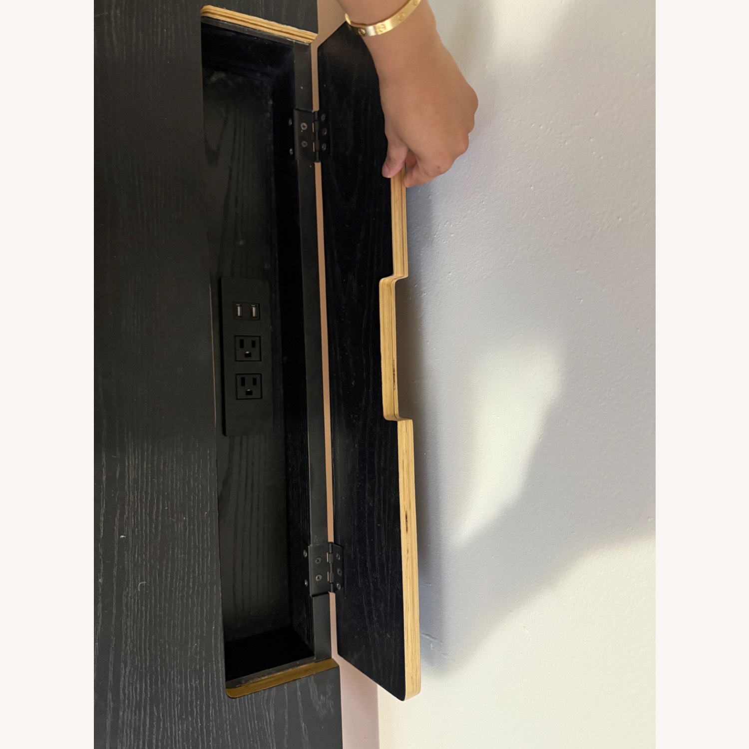 Crate & Barrel Anvers Desk with Plug and USB - image-4