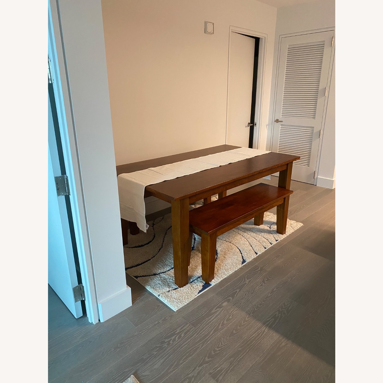 Crate & Barrel Basque Honey Brown Solid Wood Table - image-1