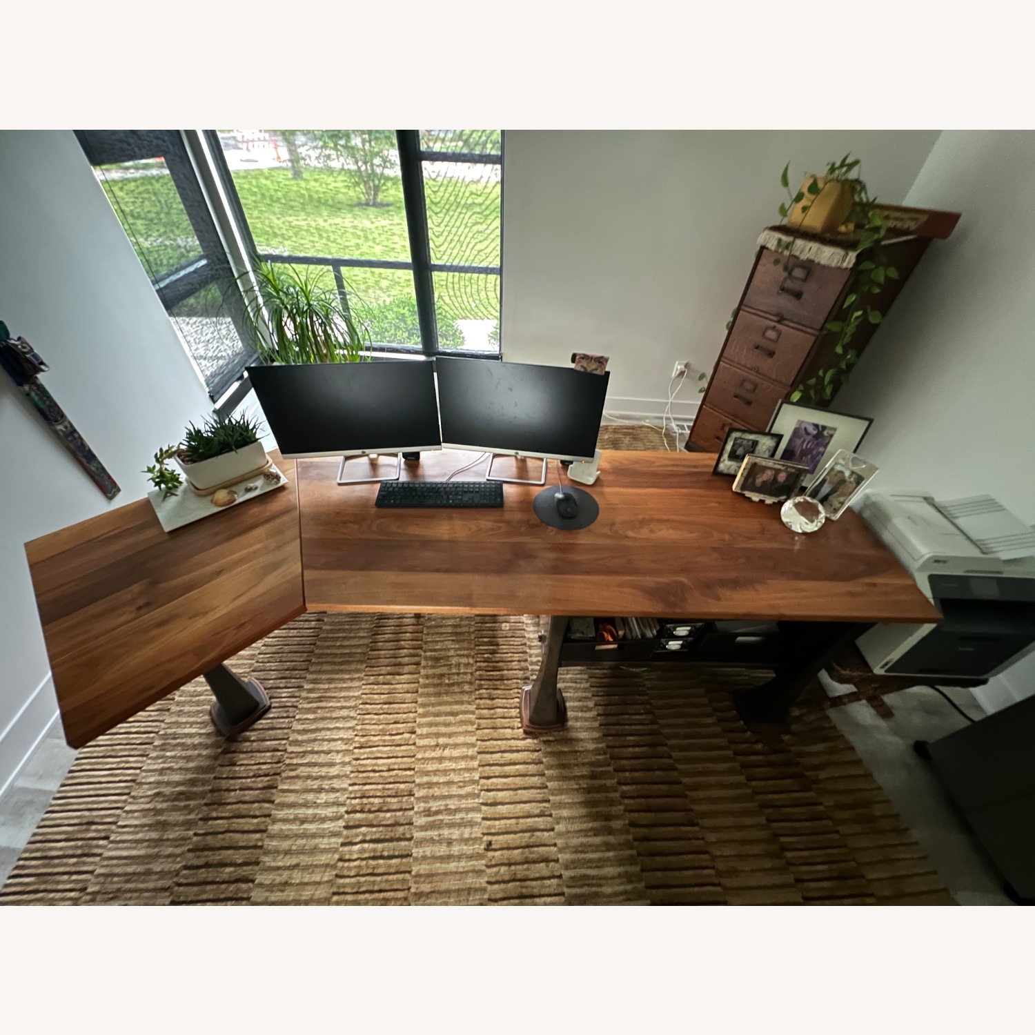Custom Desk Walnut Bronze Steel 8 ft - image-19