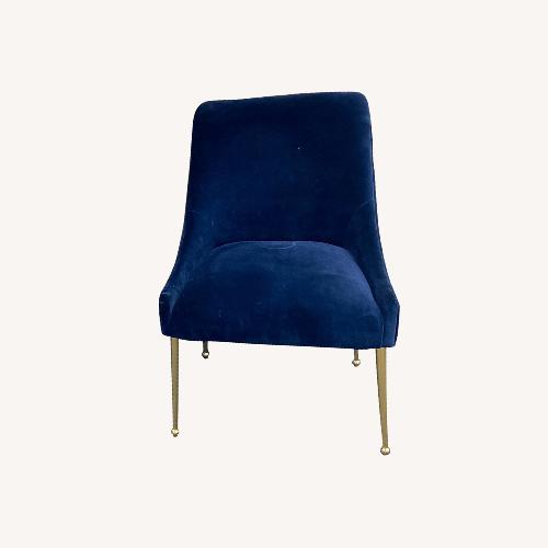 Used  Anthropologie Elowen Chair in Navy Velvet  2 for sale on AptDeco