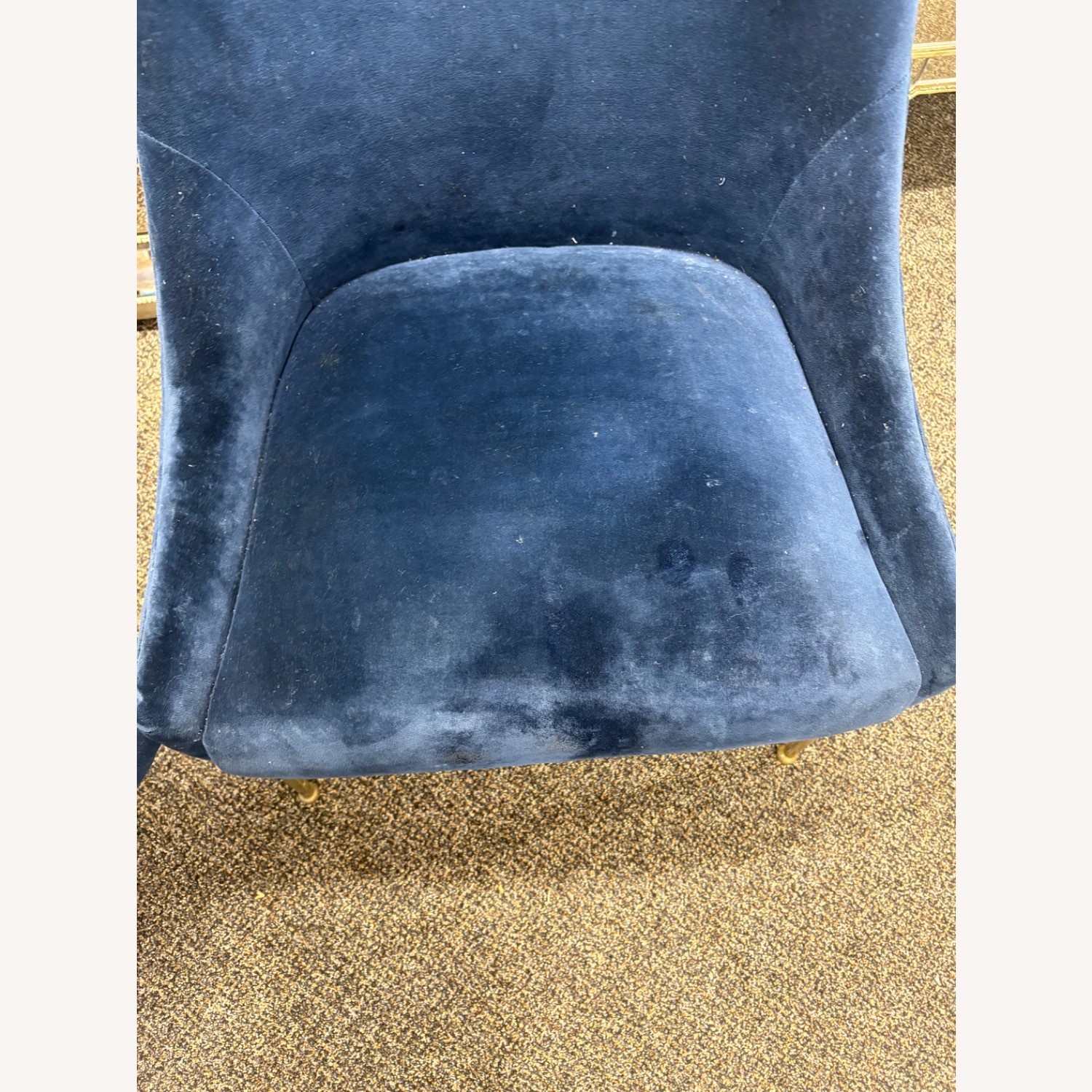 Anthropologie Elowen Chair in Navy Velvet 2 - image-4