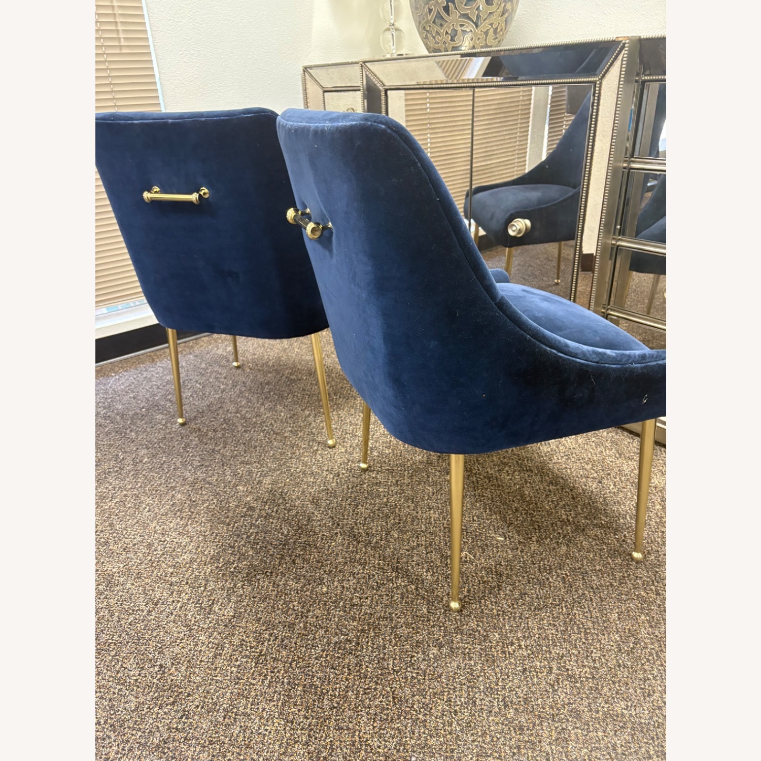 Anthropologie Elowen Chair in Navy Velvet 2 - image-6