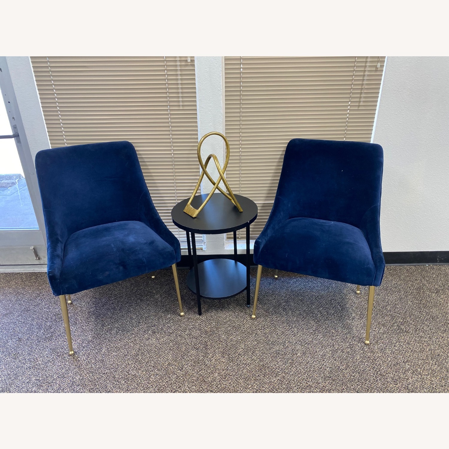 Anthropologie Elowen Chair in Navy Velvet 2 - image-7